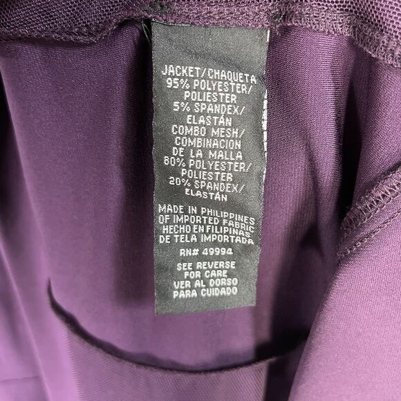 R&M Richards Women 14 Purple Formal Jacket 3/4 Sleeve Open Front Cardigan - Picture 10 of 10